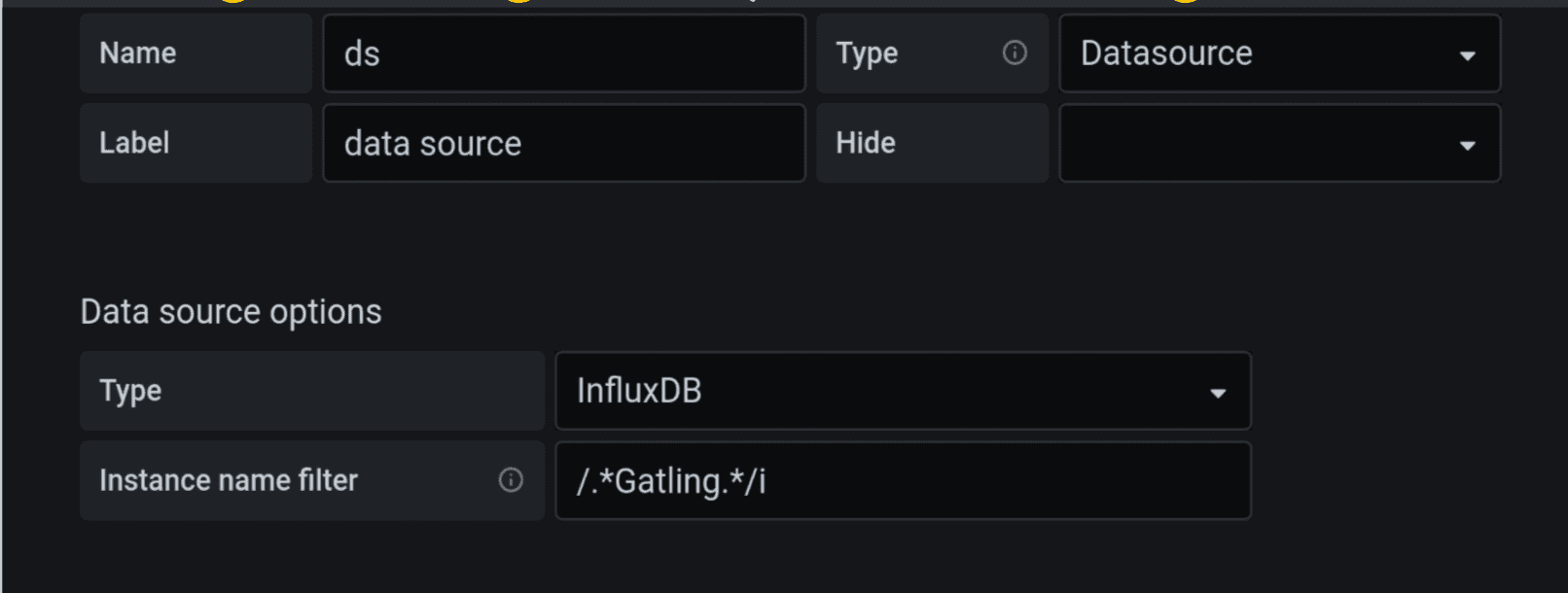 Automating performance testing reports Grafana settings 1