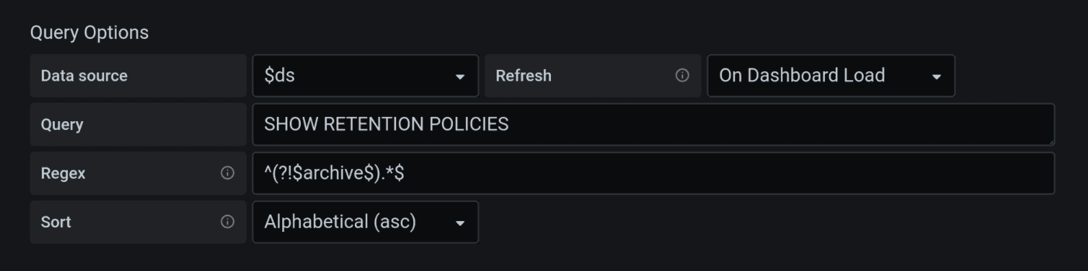 Automating performance testing reports Grafana settings 3