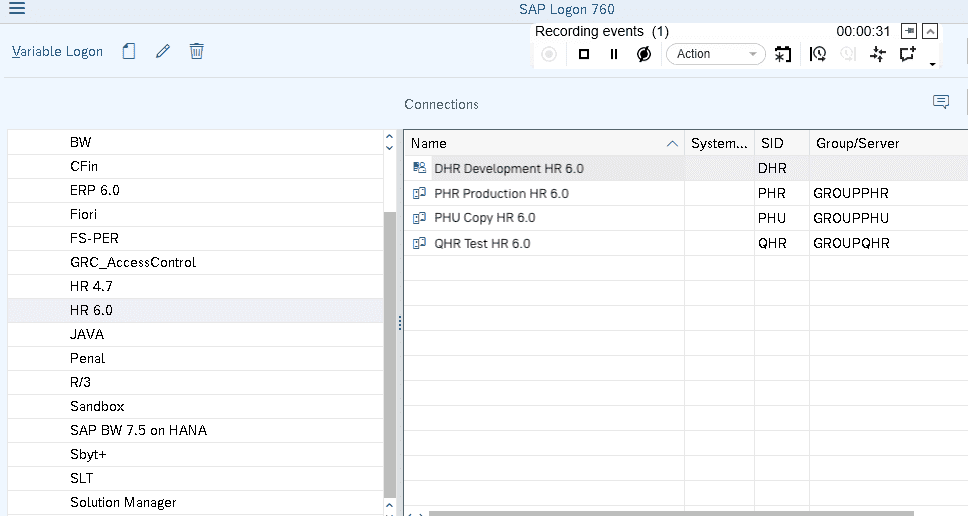 Recording scripts with SAP GUI 3