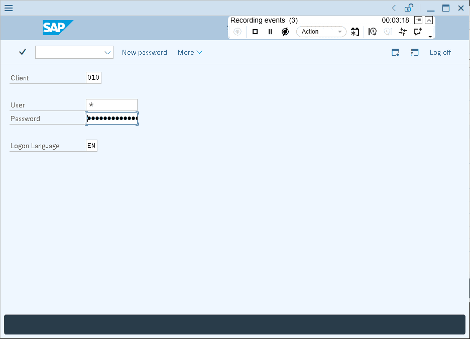 Recording scripts with SAP GUI 4