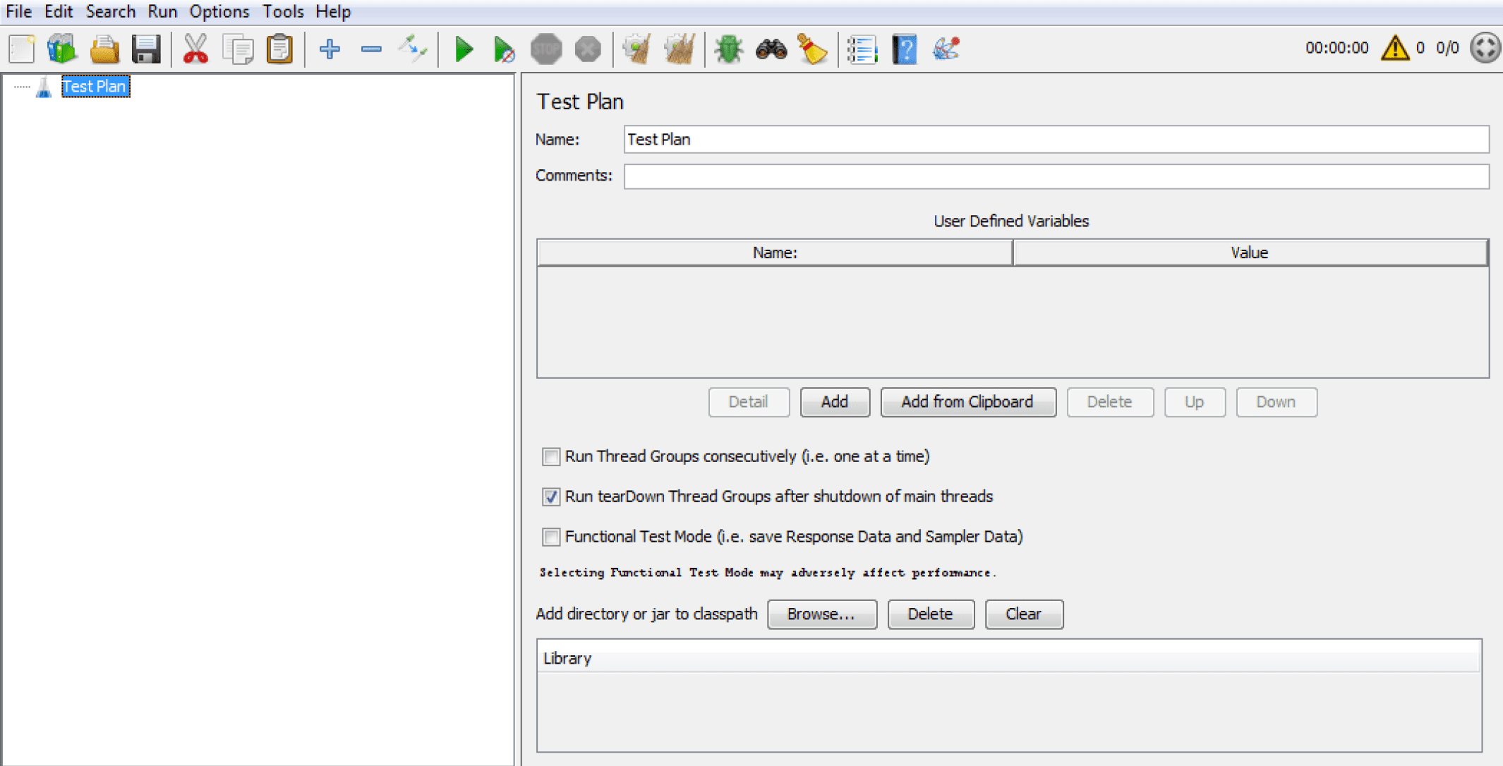 There is the tree of your JMeter script on the left side of the window, whilst information about the selected element is displayed on the right.