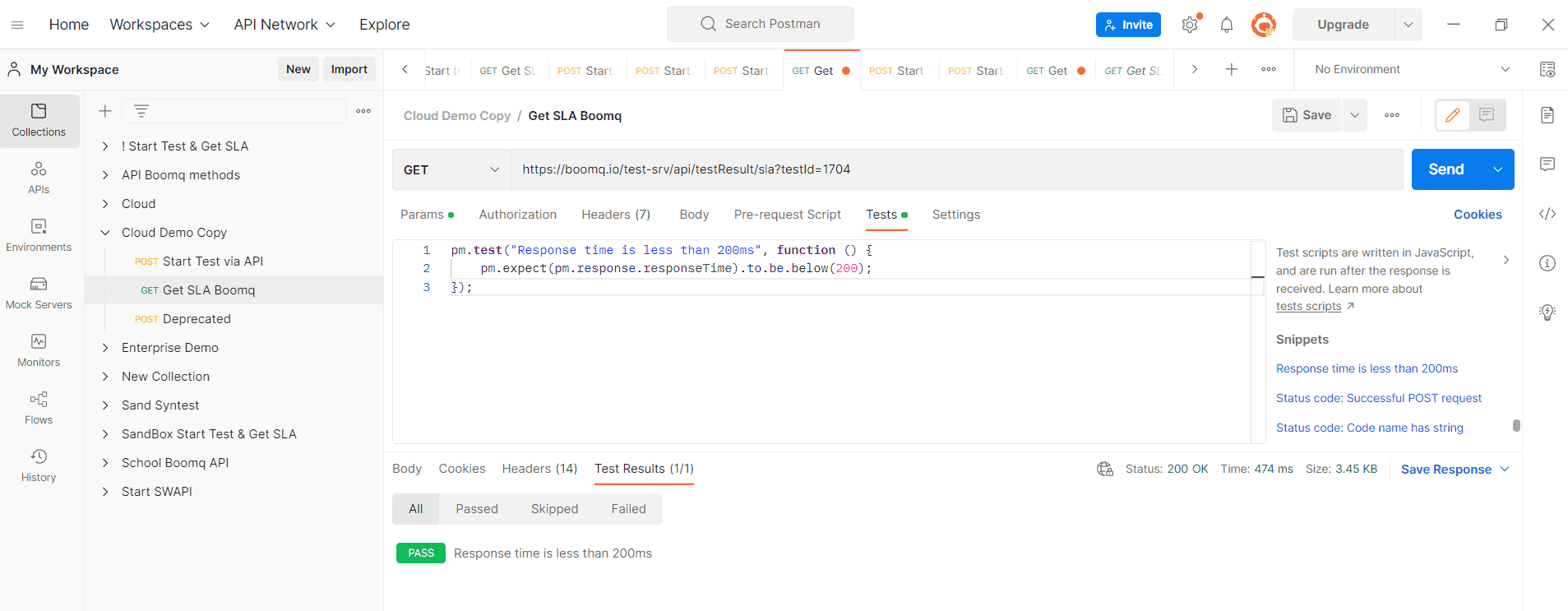 Performance testing with Postman: Measure response time in Postman.​
