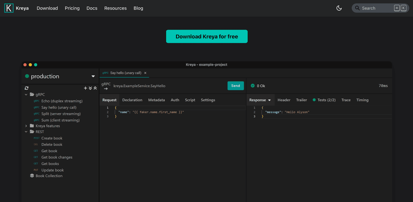 top grpc testing tools for load testing kreya