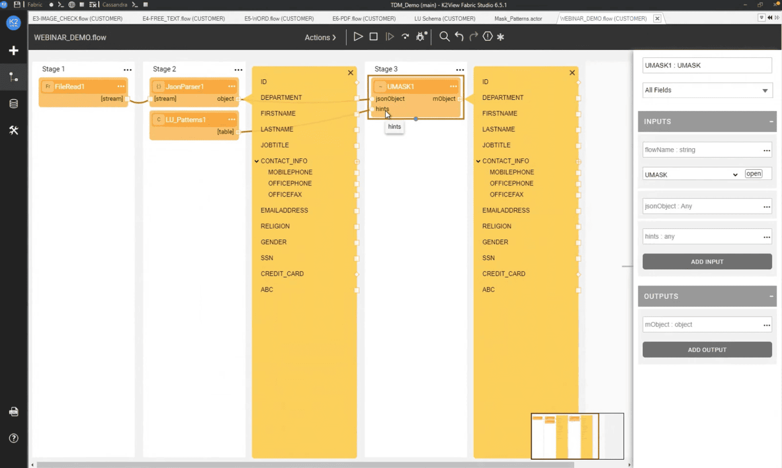 k2 data masking tool interface