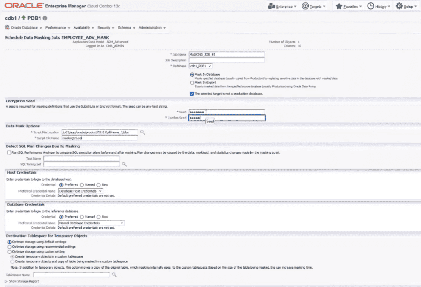 oracle data masking tool interface