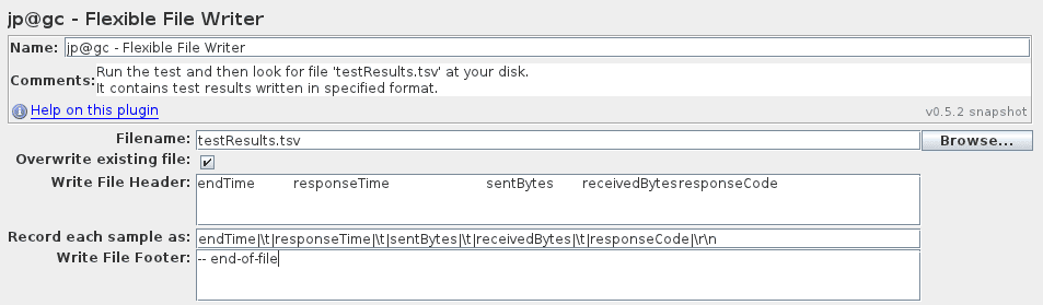 flexible file writer jmeter plugin