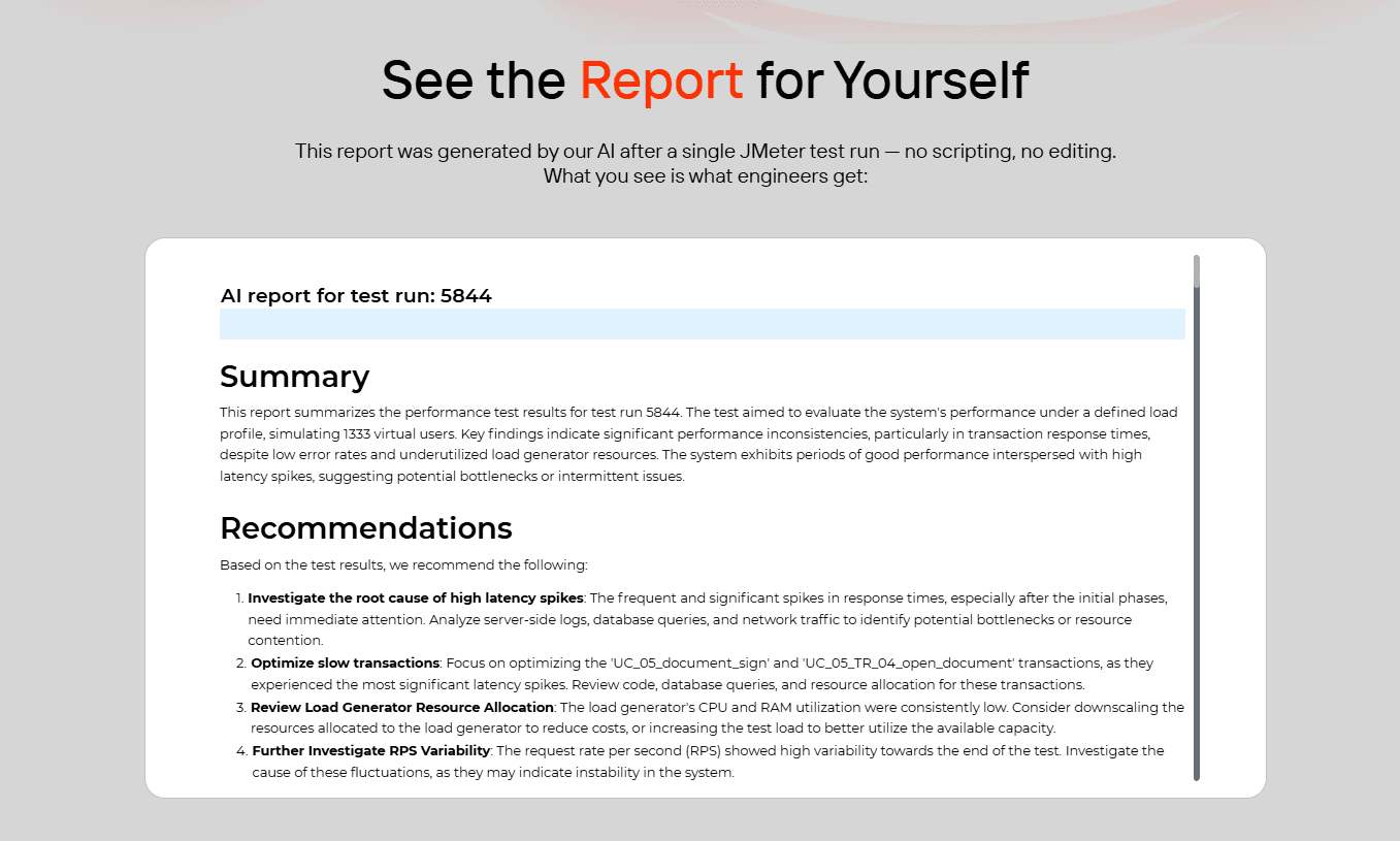 test result summarization for stakeholders