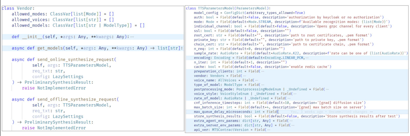 A unified parameter model, independent of vendors and other conditions.