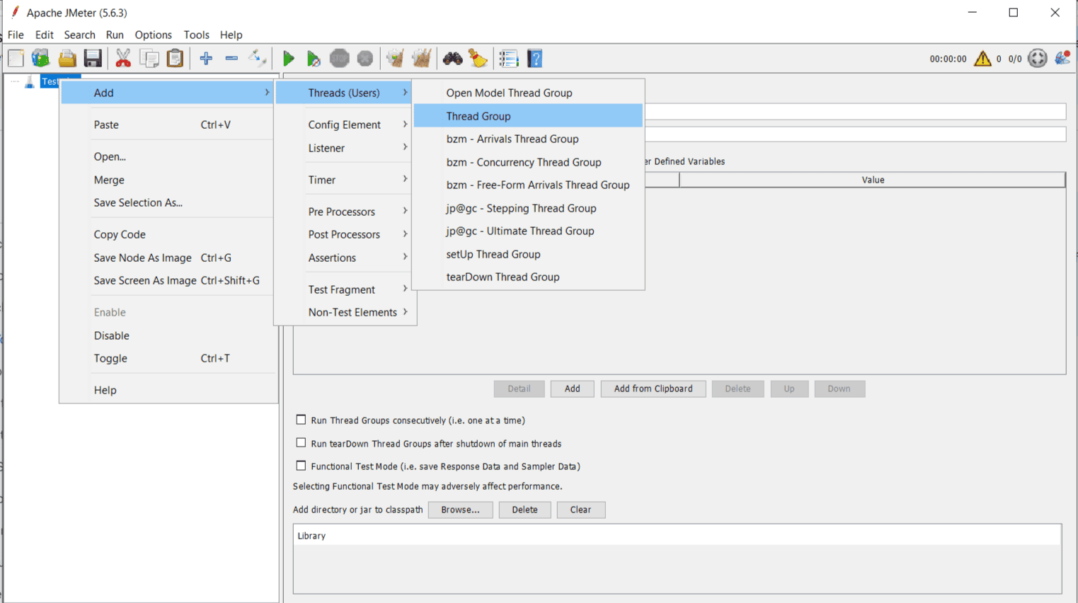 jmeter screen add thread group