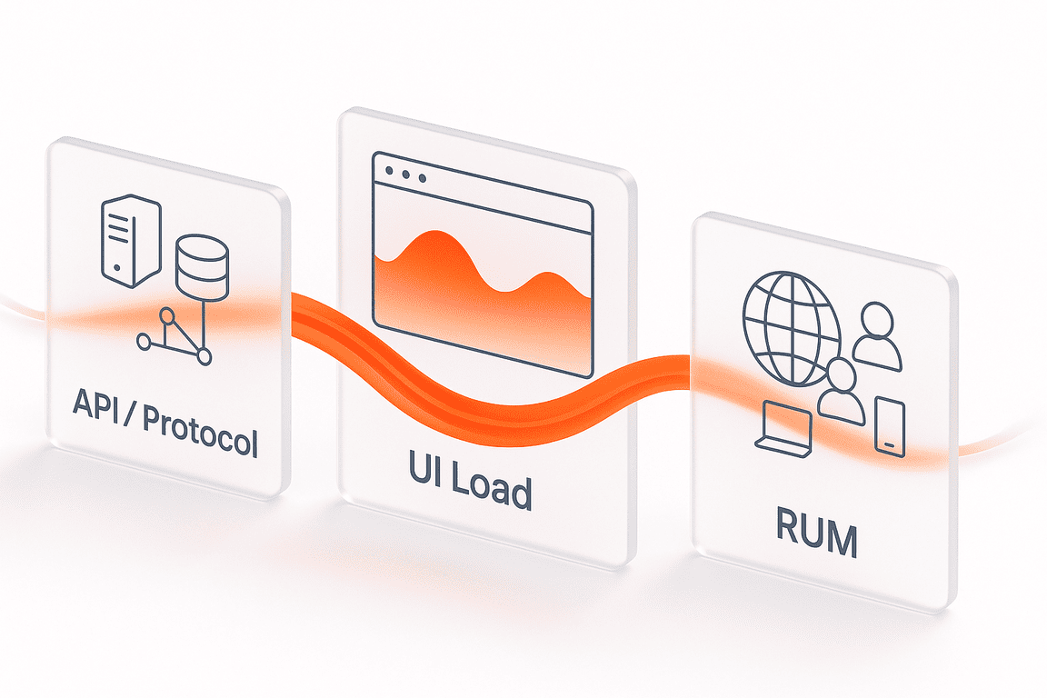 ui load vs apiprotocol load vs rum